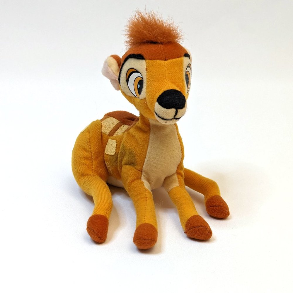Disney Store Applause Bambi Fawn Plush Stuffed Animal Cute 8" Beanie Deer Toy